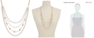 Charter Club Rose Gold-Tone Imitation Pearl and Crystal Fireball Multi-Layer Necklace, Created for Macy's